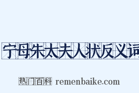 宁母朱太夫人状反义词是什么意思的图片